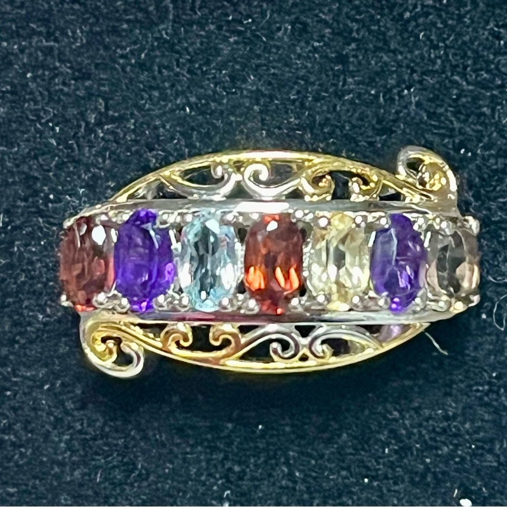 Vibrant Multi-Gemstone Gold Ring
